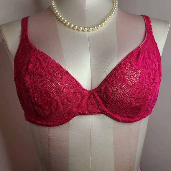 New Vtg Victoria's Secret Signature Lace Bra/ Panty Set 34C/sm - Picture 3 of 11